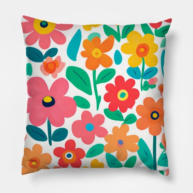 flowers-pattern Pillow by DewaJassin