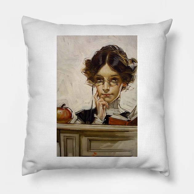 Teacher (1909), Joseph Christian Leyendecker Pillow by immortalpeaches