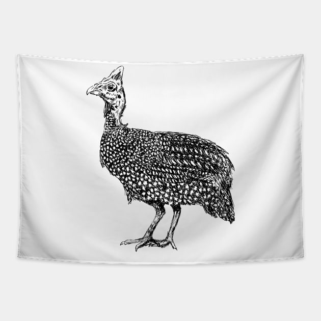 Guinea Fowl Bird Print Tapestry by rachelsfinelines