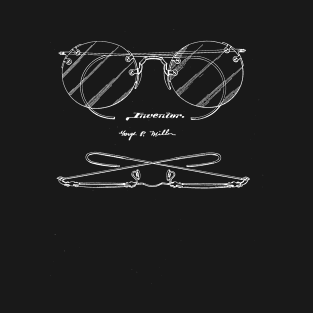 Spectacles Glasses Vintage Patent Drawing T-Shirt