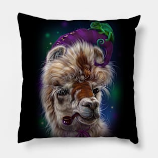 Lama and chameleon Pillow