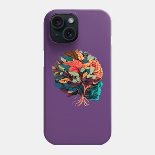 Floral Head with Colourful Flowers Phone Case