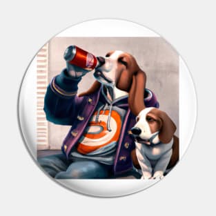 Father and son basset hounds Pin