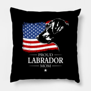 Proud patriotic Labrador Mom American Flag dog Pillow