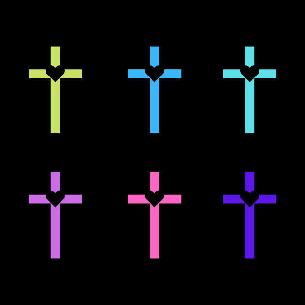 Colorful Christian Cross by Dog & Rooster