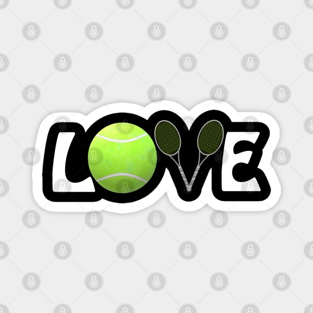 Tennis Lovers Rackets and Ball (White Letters) Magnet by Art By LM Designs 