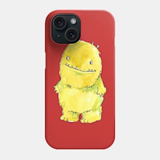 Yellow Watercolor Monster Phone Case