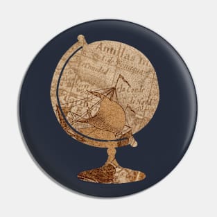 Globe map sticker Pin