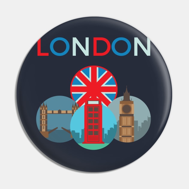 London Landmarks Pin by superdupertees