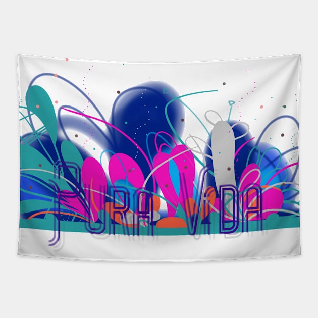 PURA VIDA W Tapestry by MAYRAREINART