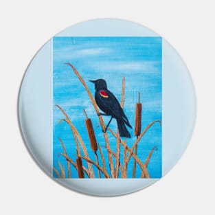 Red Winged Blackbird at the Pond Pin