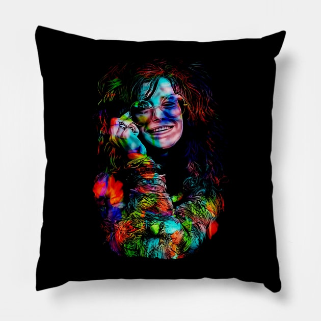 Janis Joplin Pop Art Pillow by SIJI.MAREM