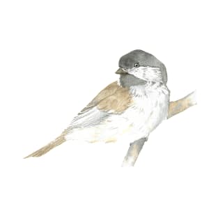 Black-capped chickadee watercolor portrait T-Shirt