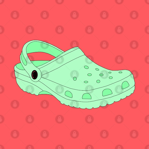 Green Crocs Shoe by Gold Star Creative