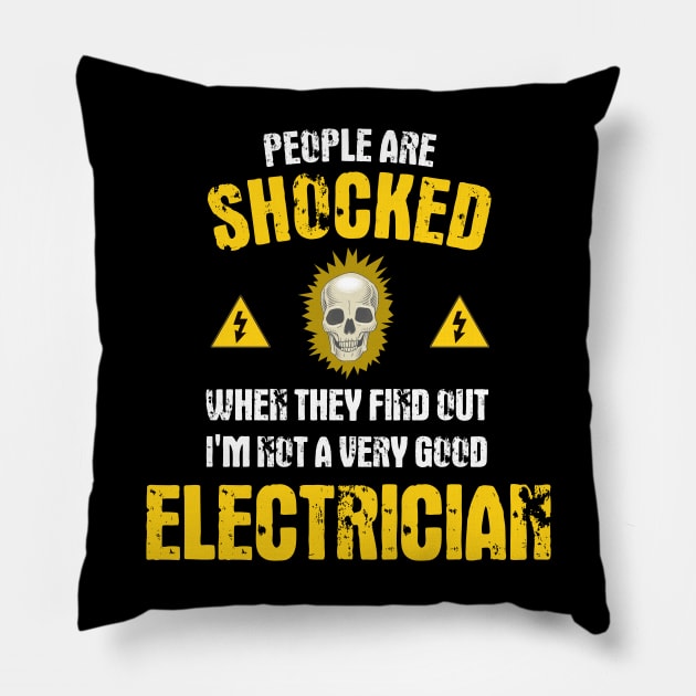 Funny Electrician Journeyman Electrical Engineer Pillow by MGO Design