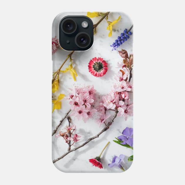 colorful flowers and plants pink & rose yellow blue purple Phone Case by NaniMc