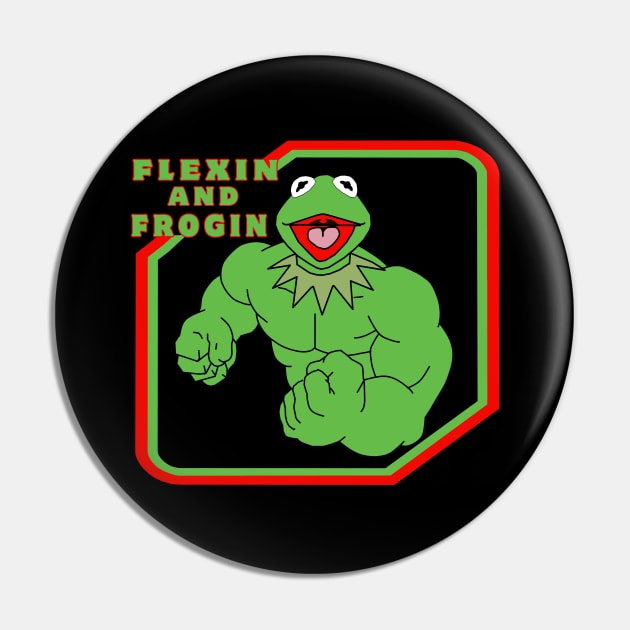 Muppets Kermit The Muscle Frog Pin by Ilustradamus