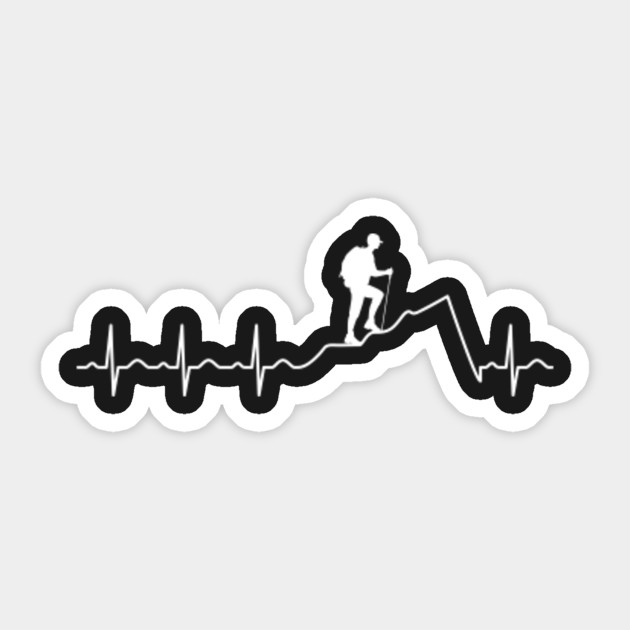 Heartbeat Hiking Cool Design For The Next Hike Hiking Sticker Teepublic