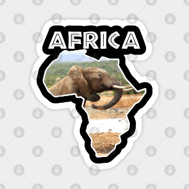 African Wildlife Continent Elephant Rising Magnet by PathblazerStudios