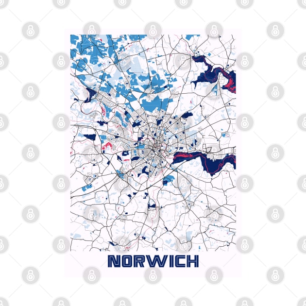 Norwich - United Kingdom MilkTea City Map by tienstencil