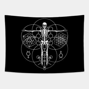 Occult Skeleton Sacred Geometry Tapestry