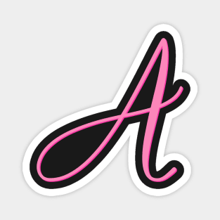 Letter A Hot Pink Initial Magnet