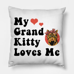 My Grand Kitty Loves Me Grandma of Cats Social Distancing Animal Pet Lover gifts Pillow