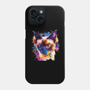 Ragdoll Cat Painting Colorfull Pop Art Design For Cat Onwer Phone Case