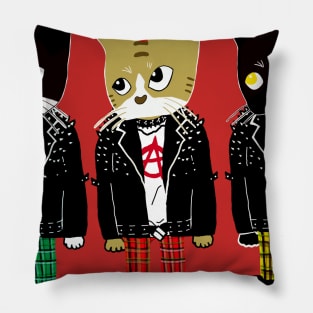 Three punk cats Pillow