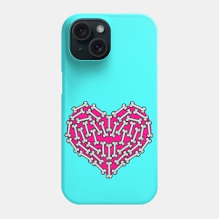 Pink Heart made of Bones -  Skull Lover Phone Case