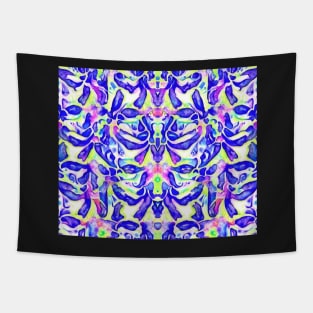 Blue and White Aesthetic Abstract Pattern Tapestry