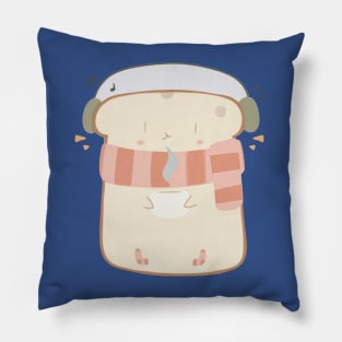 cute happy toast 2 Pillow