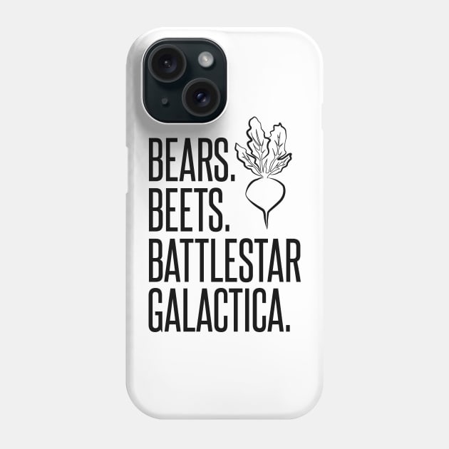 Bears Beets Battlestar Galactica Phone Case by mariansar