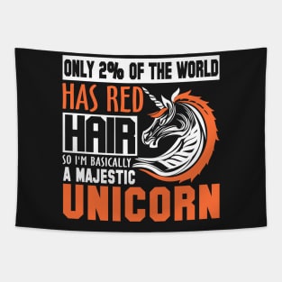 Red Hair? Majestic Unicorn! Tapestry