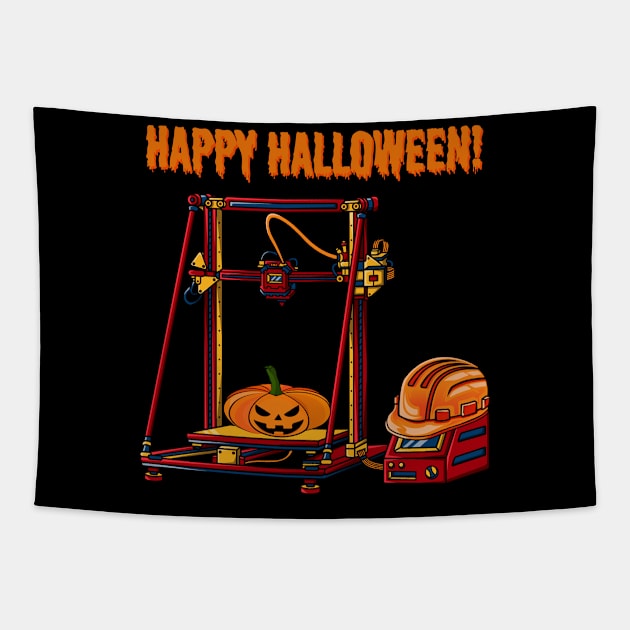 3D Printer #6 Halloween Edition Tapestry by Merch By Engineer