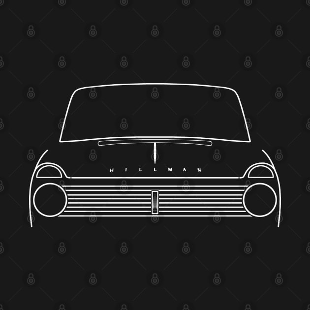 Hillman Super Minx classic 1960s British car white outline graphic by soitwouldseem