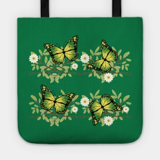 Four green butterflies Tote