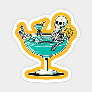 Skeleton bathing in margarita Magnet