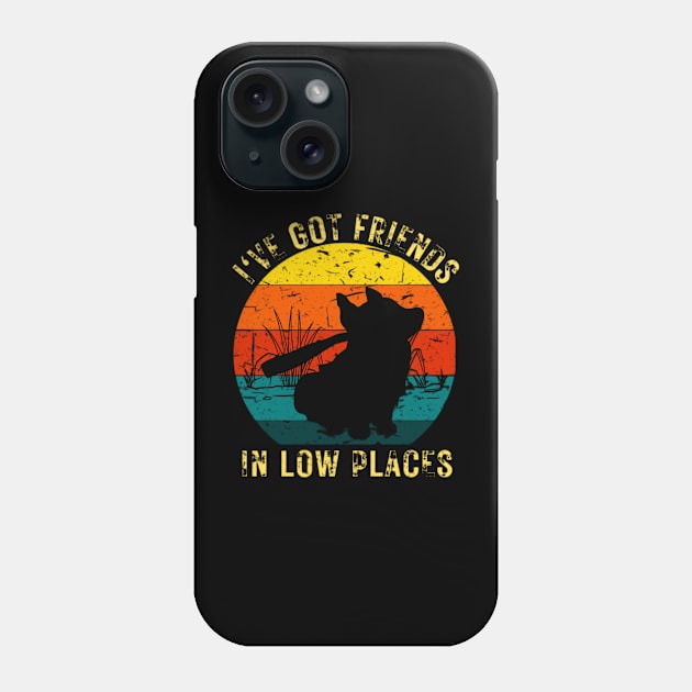 I've Got Friends In Low Places Retro Vintage Dog Corgi Phone Case by Sams Design Room