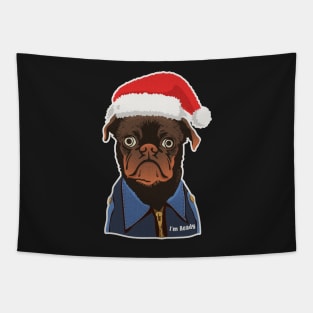 im ready (pug santa casual style) Tapestry