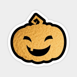 Happy Halloween! Creepy Golden Pumpkin Magnet