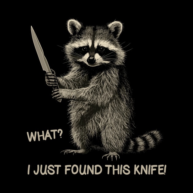 Funny Racoon Holding Knife by Salsa Graphics