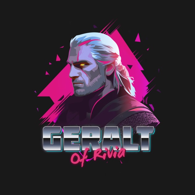 Geralt of Rivia - 80s style aesthetic by NeonOverdrive