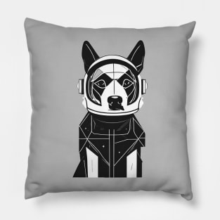 Space Dog in a Modern Suit Pillow