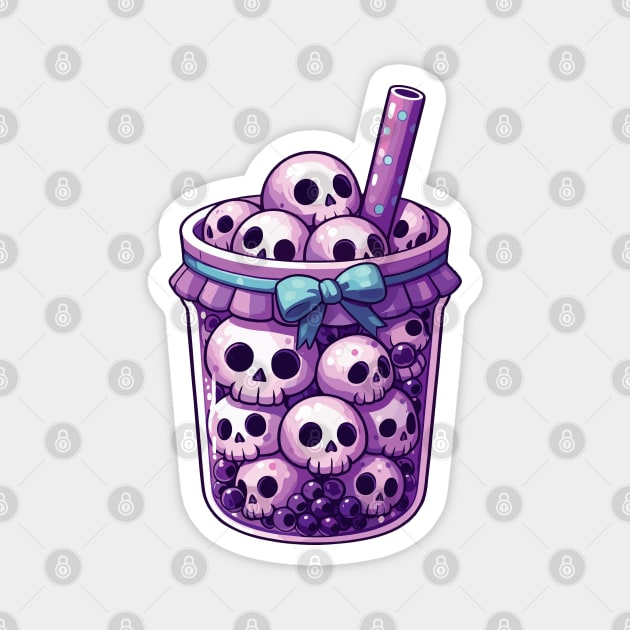 Bubble Tea Skulls Magnet by katzura