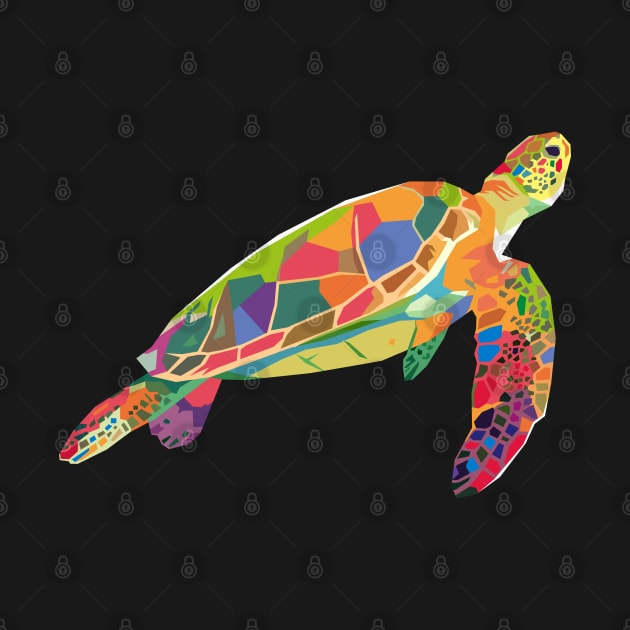 Colorful Sea Turtle by mursyidinejad