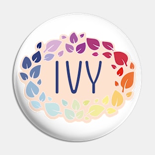 Ivy name with colorful leaves Pin