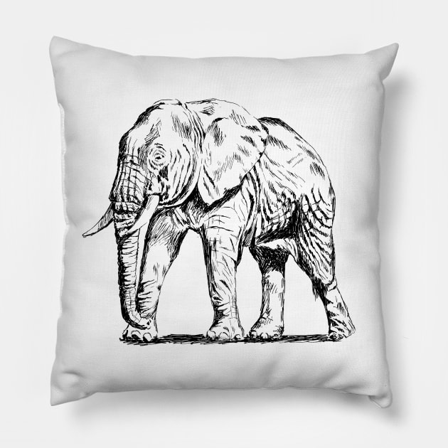 Elephant print Pillow by rachelsfinelines