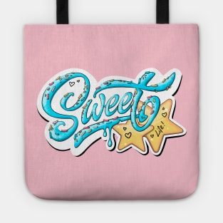 sweet life (bleu text) Tote