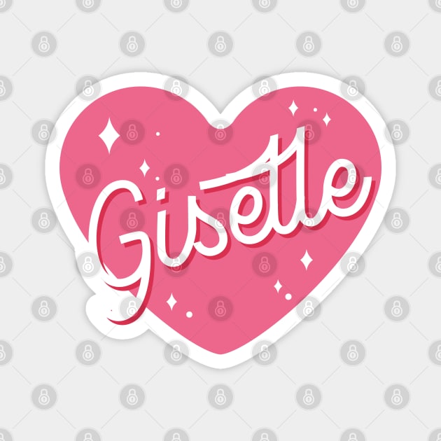 AESPA Giselle heart name text typography MY | Morcaworks Magnet by Oricca